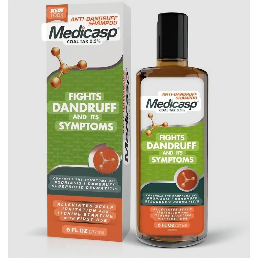 Medicasp Anti-Dandruff Shampoo Coal Tar 0.5% Psoriasis Seborrheic Dermatitis 6oz